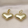 Oro Laminado Dangle Earring, Gold Filled Style Chunky and Hollow Design, Polished, Golden Finish, 02.341.0214