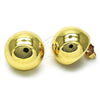 Oro Laminado Stud Earring, Gold Filled Style Chunky Design, Polished, Golden Finish, 02.385.0050