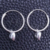 Sterling Silver Small Hoop, Heart Design, Polished, Silver Finish, 02.401.0017.15