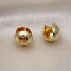 Oro Laminado Huggie Hoop, Gold Filled Style Ball and Hollow Design, Polished, Golden Finish, 02.163.0327.14