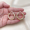 Oro Laminado Medium Hoop, Gold Filled Style Hollow Design, Diamond Cutting Finish, Golden Finish, 02.213.0262.30