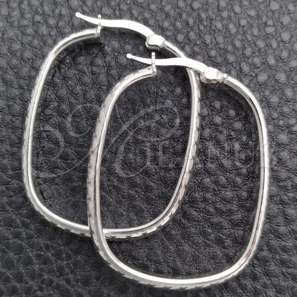 Sterling Silver Medium Hoop, Diamond Cutting Finish, Silver Finish, 02.389.0150.30