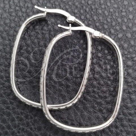 Sterling Silver Medium Hoop, Diamond Cutting Finish, Silver Finish, 02.389.0150.30