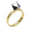 Oro Laminado Multi Stone Ring, Gold Filled Style with Heliotrope Swarovski Crystals, Polished, Golden Finish, 01.239.0003.8 (One size fits all)
