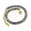 Oro Laminado Tennis Bracelet, Gold Filled Style with Amethyst Cubic Zirconia, Polished, Golden Finish, 03.130.0008.5.07