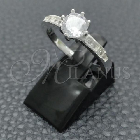 Sterling Silver Wedding Ring, with White Cubic Zirconia, Polished, Silver Finish, 01.398.0014.06