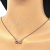 Sterling Silver Pendant Necklace, Infinite Design, with White Cubic Zirconia, Polished, Rose Gold Finish, 04.336.0099.1.16