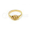 Oro Laminado Elegant Ring, Gold Filled Style Flower Design, Diamond Cutting Finish, Golden Finish, 5.174.019.08 (Size 8)