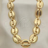 Oro Laminado Basic Necklace, Gold Filled Style Puff Mariner Design, Polished, Golden Finish, 04.116.0063.24