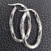 Sterling Silver Medium Hoop, Diamond Cutting Finish, Silver Finish, 02.389.0116.30