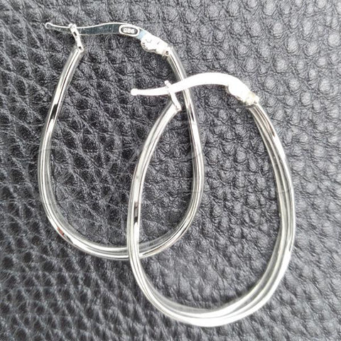 Sterling Silver Medium Hoop, Polished, Silver Finish, 02.389.0133.30