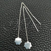 Sterling Silver Threader Earring, Flower Design, Polished, Silver Finish, 02.397.0028