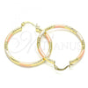 Oro Laminado Medium Hoop, Gold Filled Style Diamond Cutting Finish, Tricolor, 02.213.0257.40