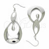 Sterling Silver Stud Earring, Teardrop Design, Polished, Rhodium Finish, 02.367.0021