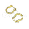 Oro Laminado Small Hoop, Gold Filled Style Diamond Cutting Finish, Golden Finish, 02.96.0088.12
