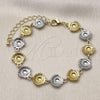 Oro Laminado Tennis Bracelet, Gold Filled Style Shell Design, Polished, Two Tone, 03.341.0245.07