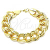 Oro Laminado Basic Bracelet, Gold Filled Style Chunky Design, Polished, Golden Finish, 03.331.0143.10