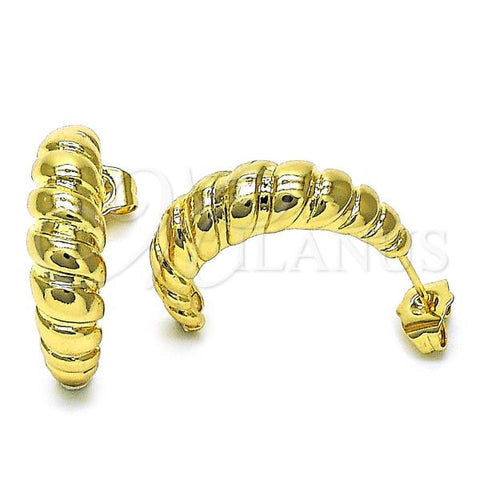 Oro Laminado Small Hoop, Gold Filled Style Chunky Design, Polished, Golden Finish, 02.163.0275.25