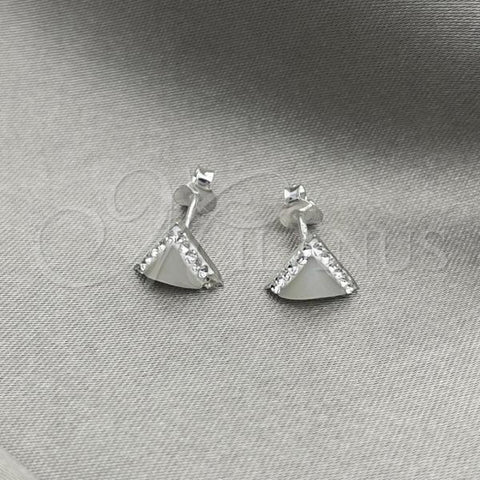 Sterling Silver Stud Earring, with Ivory Pearl, Polished, Silver Finish, 02.399.0054