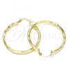 Oro Laminado Medium Hoop, Gold Filled Style Diamond Cutting Finish, Golden Finish, 02.213.0249.1.40