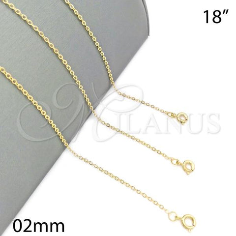 Oro Laminado Basic Necklace, Gold Filled Style Rolo Design, Polished, Rose Gold Finish, 5.223.023.1.18