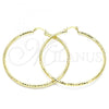Oro Laminado Extra Large Hoop, Gold Filled Style Diamond Cutting Finish, Golden Finish, 02.213.0252.70