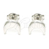 Sterling Silver Stud Earring, Moon Design, Polished, Rhodium Finish, 02.369.0026