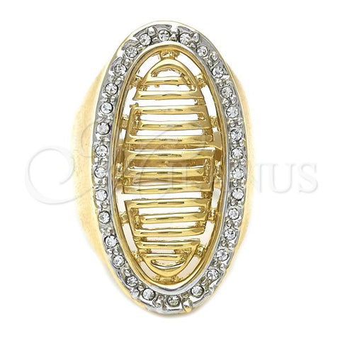 Oro Laminado Elegant Ring, Gold Filled Style with White Cubic Zirconia, Polished, Golden Finish, 5.060.015.09 (Size 9)