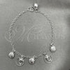 Sterling Silver Charm Bracelet, Dolphin Design, Polished, Silver Finish, 03.409.0014.07