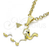 Oro Laminado Fancy Pendant, Gold Filled Style Elephant Design, White Enamel Finish, Golden Finish, 05.253.0118.2