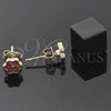 Oro Laminado Stud Earring, Gold Filled Style Flower Design, Red Enamel Finish, Golden Finish, 02.64.0364 *PROMO*