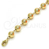Oro Laminado Fancy Anklet, Gold Filled Style Ball Design, Polished, Golden Finish, 03.93.0011.10