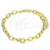 Oro Laminado Basic Bracelet, Gold Filled Style Paperclip Design, Polished, Golden Finish, 03.341.0048.07