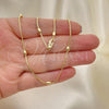 Oro Laminado Basic Necklace, Gold Filled Style Box Design, Polished, Golden Finish, 04.213.0260.18