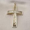 Oro Laminado Religious Pendant, Gold Filled Style Cross Design, Polished, Golden Finish, 05.63.1233
