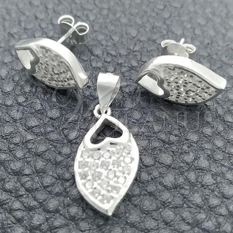 Sterling Silver Earring and Pendant Adult Set, Teardrop Design, Polished, Silver Finish, 10.398.0026