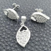 Sterling Silver Earring and Pendant Adult Set, Teardrop Design, Polished, Silver Finish, 10.398.0026
