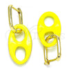 Oro Laminado Huggie Hoop, Gold Filled Style Yellow Enamel Finish, Golden Finish, 02.362.0006.12