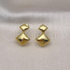 Oro Laminado Dangle Earring, Gold Filled Style Chunky Design, Polished, Golden Finish, 02.368.0080