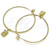 Oro Laminado Medium Hoop, Gold Filled Style Teddy Bear Design, Polished, Golden Finish, 02.63.2740.50