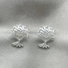 Sterling Silver Stud Earring, Elephant Design, Polished, Silver Finish, 02.399.0012
