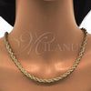Oro Laminado Basic Necklace, Gold Filled Style Rope Design, Polished, Golden Finish, 04.213.0103.24