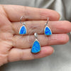 Sterling Silver Earring and Pendant Adult Set, with Bermuda Blue Opal, Polished, Silver Finish, 10.391.0013