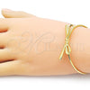 Oro Laminado Individual Bangle, Gold Filled Style Bow Design, Polished, Golden Finish, 07.341.0060