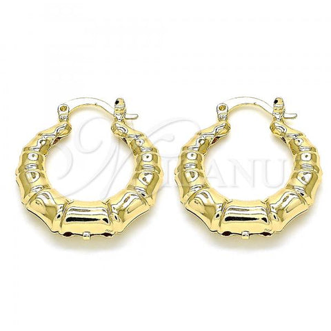 Oro Laminado Small Hoop, Gold Filled Style Chunky and Hollow Design, Polished, Golden Finish, 02.163.0116.25