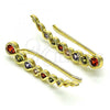 Oro Laminado Earcuff Earring, Gold Filled Style with Multicolor Cubic Zirconia, Polished, Golden Finish, 02.210.0736.1