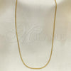 Oro Laminado Basic Necklace, Gold Filled Style Rat Tail Design, Golden Finish, 04.09.0181.16
