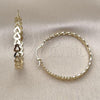 Oro Laminado Medium Hoop, Gold Filled Style Heart Design, Diamond Cutting Finish, Golden Finish, 02.170.0516.40