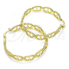 Oro Laminado Medium Hoop, Gold Filled Style Puff Mariner Design, Polished, Golden Finish, 02.163.0156.40