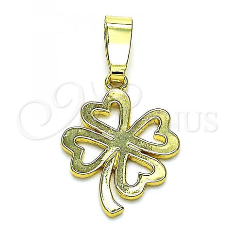 Oro Laminado Fancy Pendant, Gold Filled Style Four-leaf Clover Design, Polished, Golden Finish, 5.179.036.1